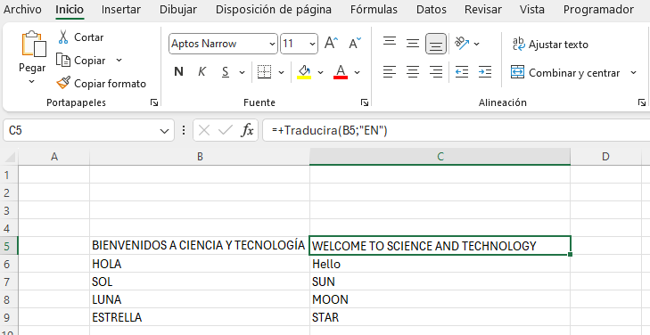 Macro vba excel traducir idiomas con openAI chatgpt-4o